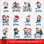 New York Mets Bluey Christmas MLB Bundle 12 file Cricut , Bluey Cricut , Christmas Svg , Bluey svg , Digital Download, dxf eps png pdf file