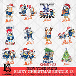 New York Mets Bluey Happy Christmas Bundle 12 Svg Eps Dxf Png File, Digital Download