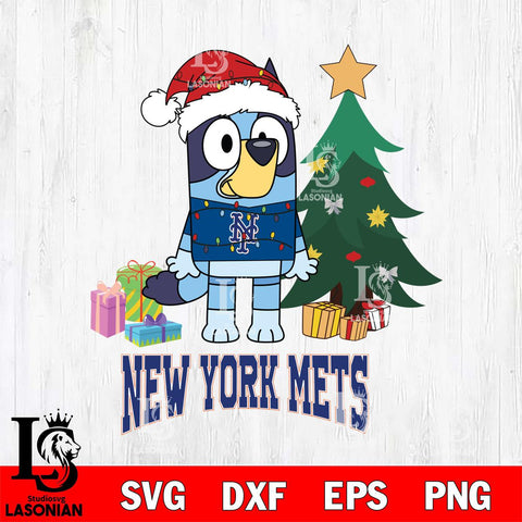 New York Mets Christmas Bluey Tree Sport Cricut , Christmas Svg , Bluey svg , Digital Download, dxf eps png pdf file