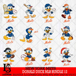 New York Mets Donald Duck MLB Bundle 12 Svg Eps Dxf Png File,MLB File Cut ,Baseball Digital Download , Instant Download, Svg Files