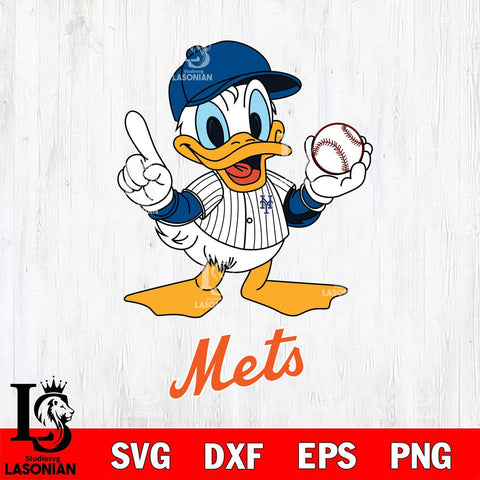 New York Mets Donald Duck number one Baseball Svg Eps Dxf Png File,MLB File Cut ,Baseball Digital Download , Instant Download, Svg Files