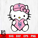 New York Mets Hello Kitty Pink Baseball 4 Svg Eps Dxf Png File, MLB svg, Digital Download, Instant Download