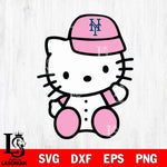 New York Mets Hello Kitty Pink Baseball 5 Svg Eps Dxf Png File, MLB svg, Digital Download, Instant Download