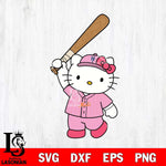 New York Mets Hello Kitty Pink Baseball Player SVG DXF EPS PNG FILE, MLB File Cut,Hello Kitty Digital Download,Instant Download, Silhouette