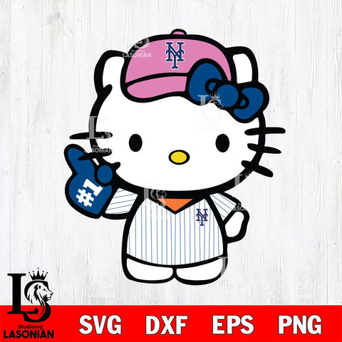 New York Mets Hello Kitty sport 10 Svg Eps Dxf Png File, Digital Download, Instant Download