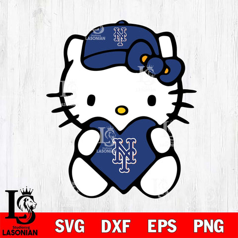 New York Mets Hello Kitty sport 4 Svg Eps Dxf Png File, Digital Download, Instant Download