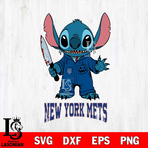 New York Mets Stitch Horror 2 Svg Eps Dxf Png File, MLB svg, Digital Download, Instant Download