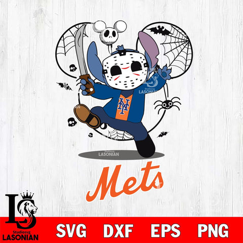 New York Mets Stitch jason voorhees Halloween Svg Eps Dxf Png File, Digital Download, Instant Download