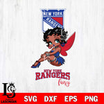New York Rangers Beauty Black Fairy Betty Boop, Svg Eps Dxf Png File, Digital Download