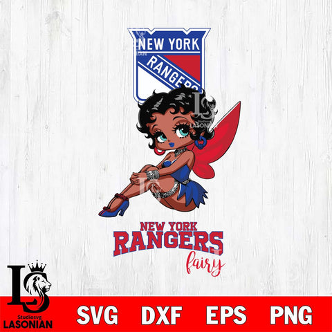 New York Rangers Beauty Black Fairy Betty Boop, Svg Eps Dxf Png File, Digital Download