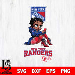 New York Rangers Beauty Black Fan Girl Football, Svg Eps Dxf Png File, Digital Download