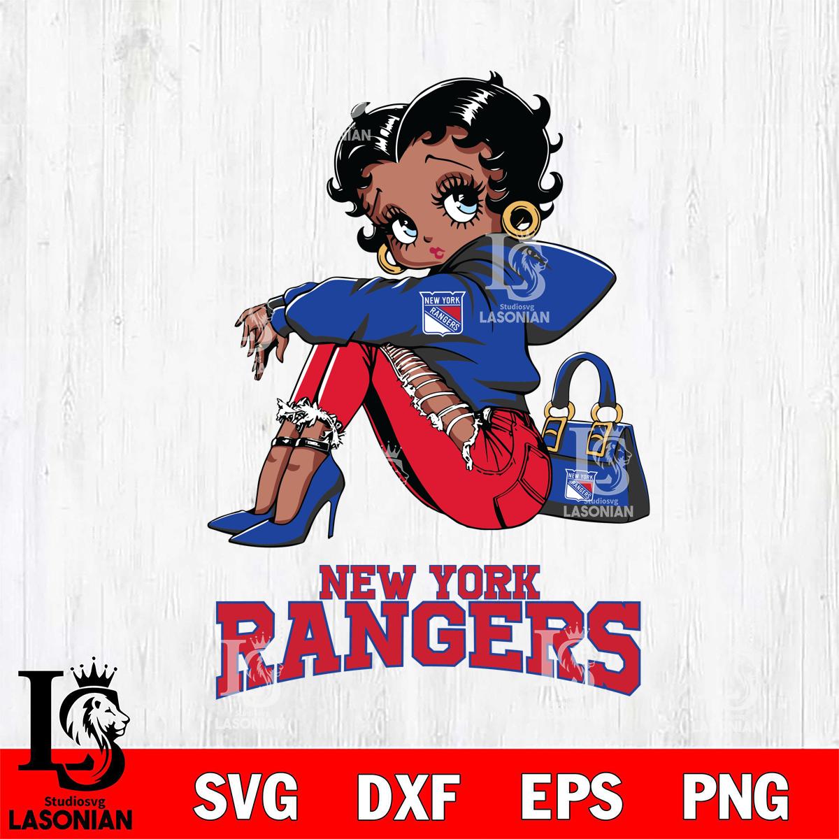 New York Rangers Betty Boop Black Fan Girl – lasoniansvg
