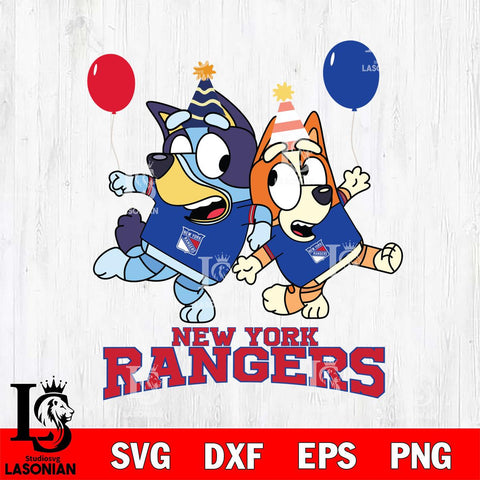 New York Rangers Bluey & Bingo 11 Svg Eps Dxf Png File, NHL svg, Digital Download, Instant Download