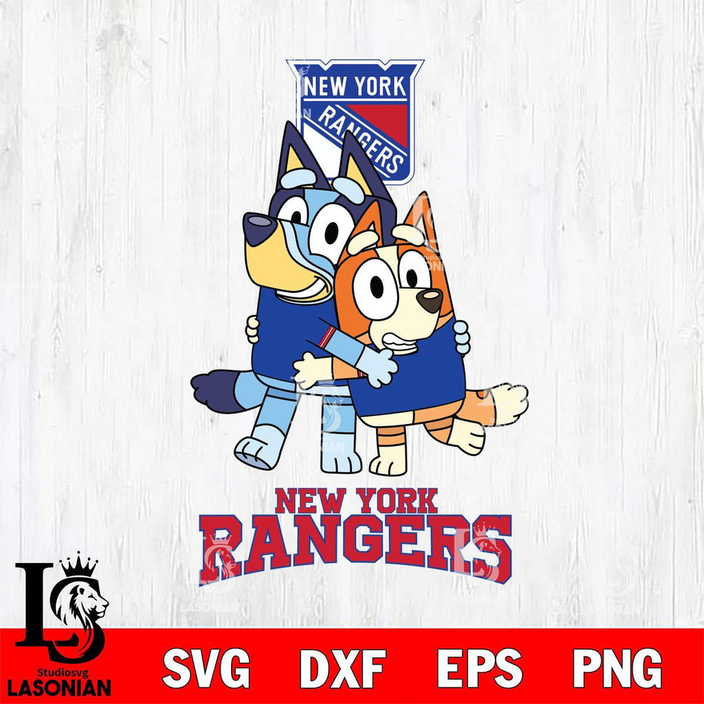 New York Rangers Bluey & Bingo 12 – lasoniansvg