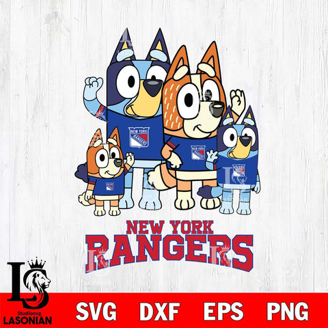 New York Rangers Bluey & Bingo 14 Svg Eps Dxf Png File, NHL svg, Digital Download, Instant Download
