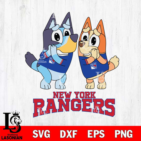 New York Rangers Bluey & Bingo 15 Svg Eps Dxf Png File, NHL svg, Digital Download, Instant Download