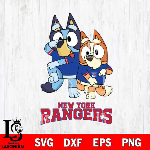 New York Rangers Bluey & Bingo 18 Svg Eps Dxf Png File, NHL svg, Digital Download, Instant Download