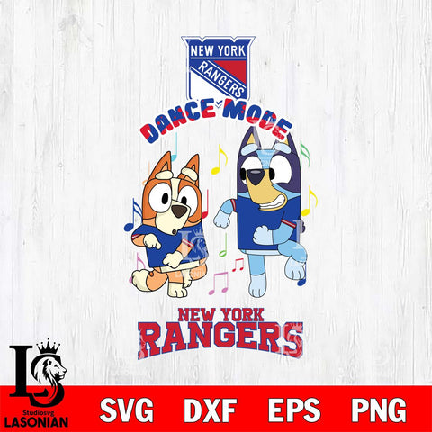 New York Rangers Bluey Bingo Svg Eps Dxf Png File, NHL svg, Digital Download, Instant Download