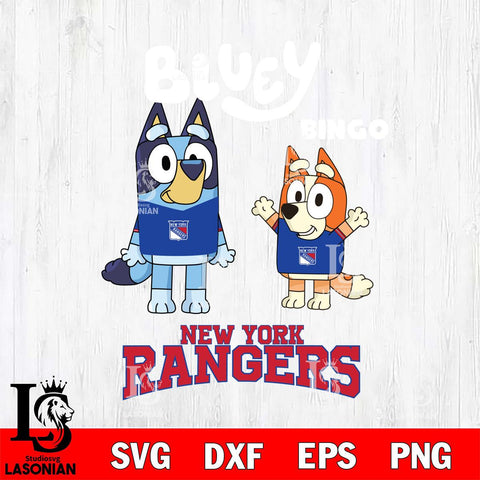 New York Rangers Bluey & Bingo 4 Svg Eps Dxf Png File, NHL svg, Digital Download, Instant Download