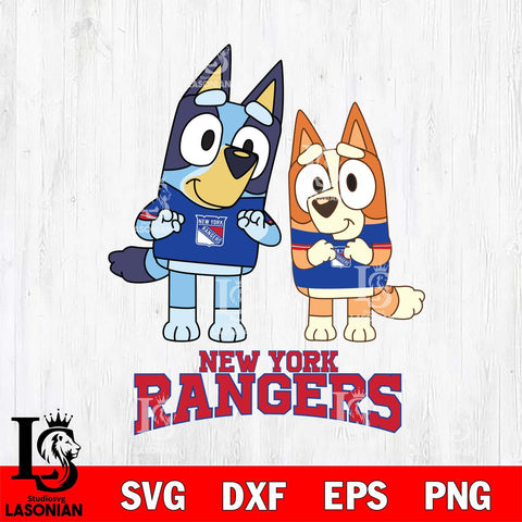 New York Rangers Bluey & Bingo 6 Svg Eps Dxf Png File, NHL svg, Digital Download, Instant Download
