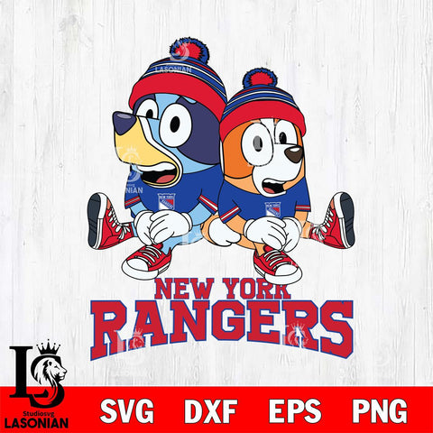 New York Rangers Bluey & Bingo 8 Svg Eps Dxf Png File, NHL svg, Digital Download, Instant Download