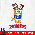 New York Rangers Bluey Chilli Christmas Deer Svg Eps Dxf Png File, Digital Download