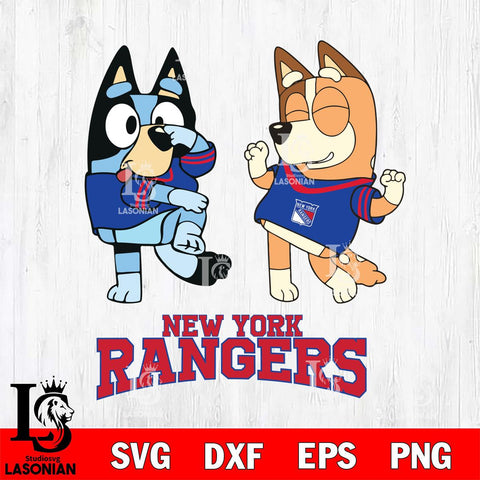 New York Rangers Bluey Chilli Sport Svg Eps Dxf Png File, Digital Download, Instant Download