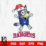 New York Rangers Bluey Happy Christmas Svg Eps Dxf Png File, Digital Download