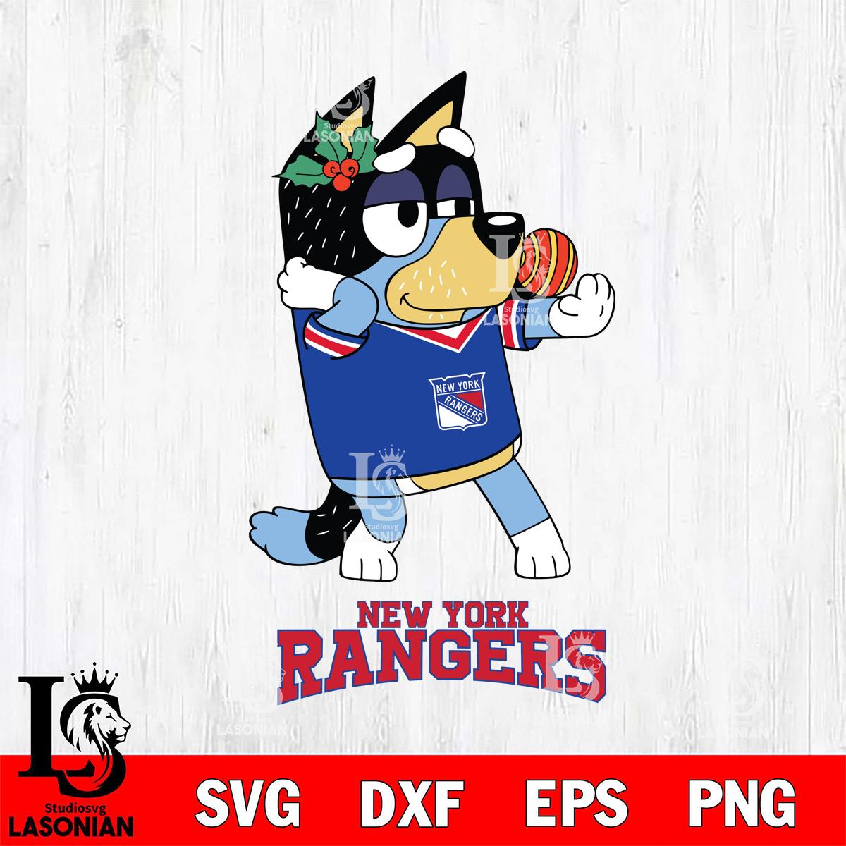 New York Rangers Christmas Bluey Bandit Heeler – lasoniansvg