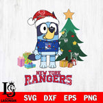 New York Rangers Christmas Bluey Tree Sport Svg, Christmas Svg , NHL svg , Digital Download, dxf eps png pdf file