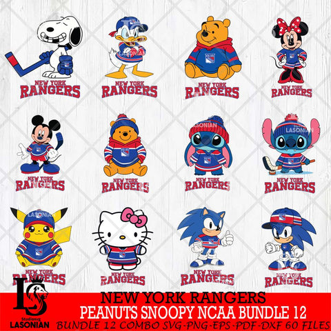 New York Rangers Disney Hockey NHL Bundle 12 SVG DXF EPS PNG FILE,NHL Bundle File Cut,Disney Digital Download,Instant Download, Silhouette