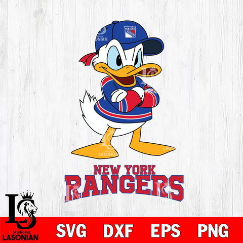 New York Rangers Donald Duck NHL Hockey SVG DXF EPS PNG FILE,NHL File Cut,Disney Digital Download,Instant Download, Silhouette