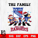 New York Rangers Family Bluey Christmas Svg Eps Dxf Png File, Digital Download