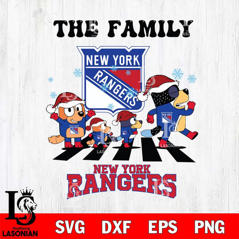 New York Rangers Family Bluey Christmas Svg Eps Dxf Png File, Digital Download