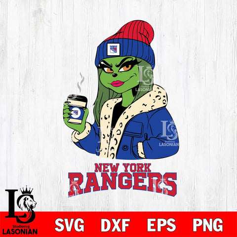 New York Rangers Girls Grinch Bougie Svg Eps Dxf Png File, Digital Download, Instant Download