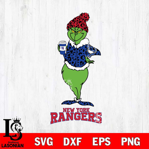 New York Rangers Grinch Leopard Coffee Svg Eps Dxf Png File, Digital Download, Instant Download