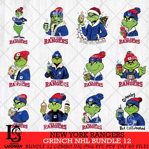 New York Rangers Grinch NHL Bundle 12 SVG Eps Dxf Png File, Digital Download, Instant Download
