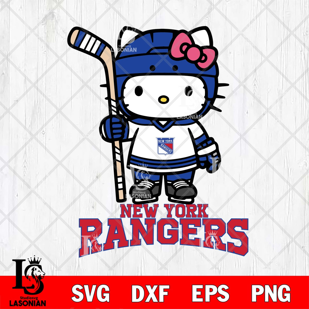 New York Rangers Hello Kitty Hockey Stance File cut ,NHL Criucut ...