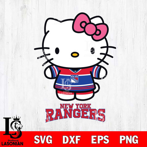 New York Rangers Hello Kitty NHL Hockey SVG DXF EPS PNG FILE,NHL File Cut,Disney Digital Download,Instant Download, Silhouette