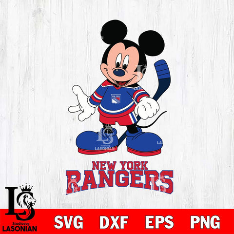 New York Rangers Mickey NHL Hockey SVG DXF EPS PNG FILE,NHL File Cut,Disney Digital Download,Instant Download, Silhouette
