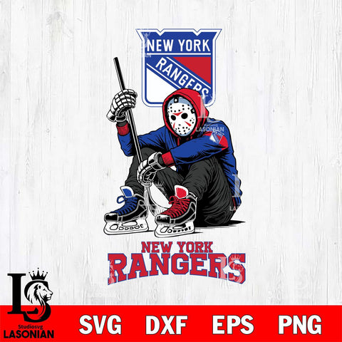 New York Rangers NHL Jason Voorhees Halloween SVG Svg Eps Dxf Png File, Digital Download, Instant Download