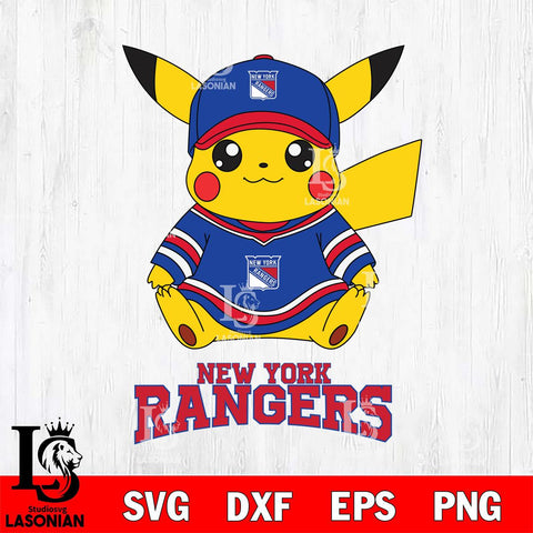 New York Rangers Pikachu NHL Hockey SVG DXF EPS PNG FILE,NHL File Cut,Disney Digital Download,Instant Download, Silhouette