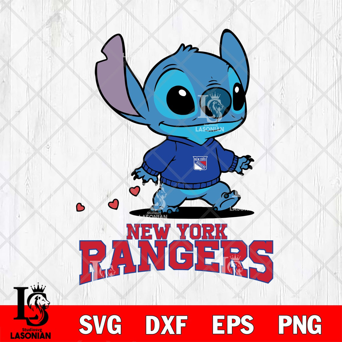 New York Rangers Stitch walking cartoon File cut , Criucut , Digital ...