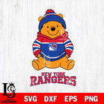 New York Rangers Winnie The Pooh Hockey SVG DXF EPS PNG FILE,NHL File Cut,Disney Digital Download,Instant Download, Silhouette