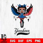 New York Yankees Anglel Black Fan Girl Betty Boop