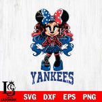 New York Yankees Beauty Minnie Mouse Svg Eps Dxf Png File, Digital Download, Instant Download