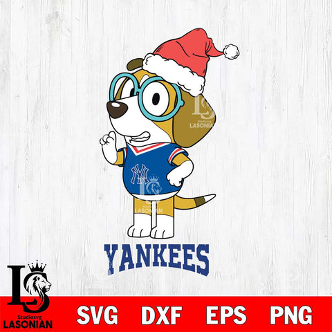 New York Yankees Christmas Bluey Honey Sport Cricut , Christmas Svg , Bluey svg , Digital Download, dxf eps png pdf file