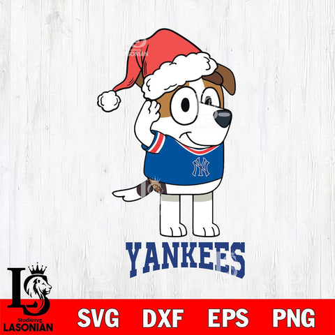 New York Yankees Christmas Bluey Jack Sport Cricut , Christmas Svg , Bluey svg , Digital Download, dxf eps png pdf file