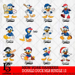 New York Yankees Donald Duck MLB Bundle 12 Svg Eps Dxf Png File,MLB File Cut ,Baseball Digital Download , Instant Download, Svg Files