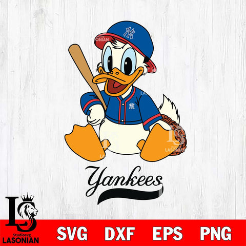 New York Yankees Donald Duck Mlb Sport Svg Eps Dxf Png File,MLB File Cut ,Baseball Digital Download , Instant Download, Svg Files